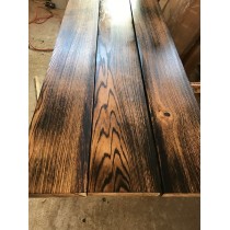 Brett, Bohle, rustikal, Tisch, Tischplatte, Eiche, geflammt, DIY, Vollholz 150x25x3cm geölt